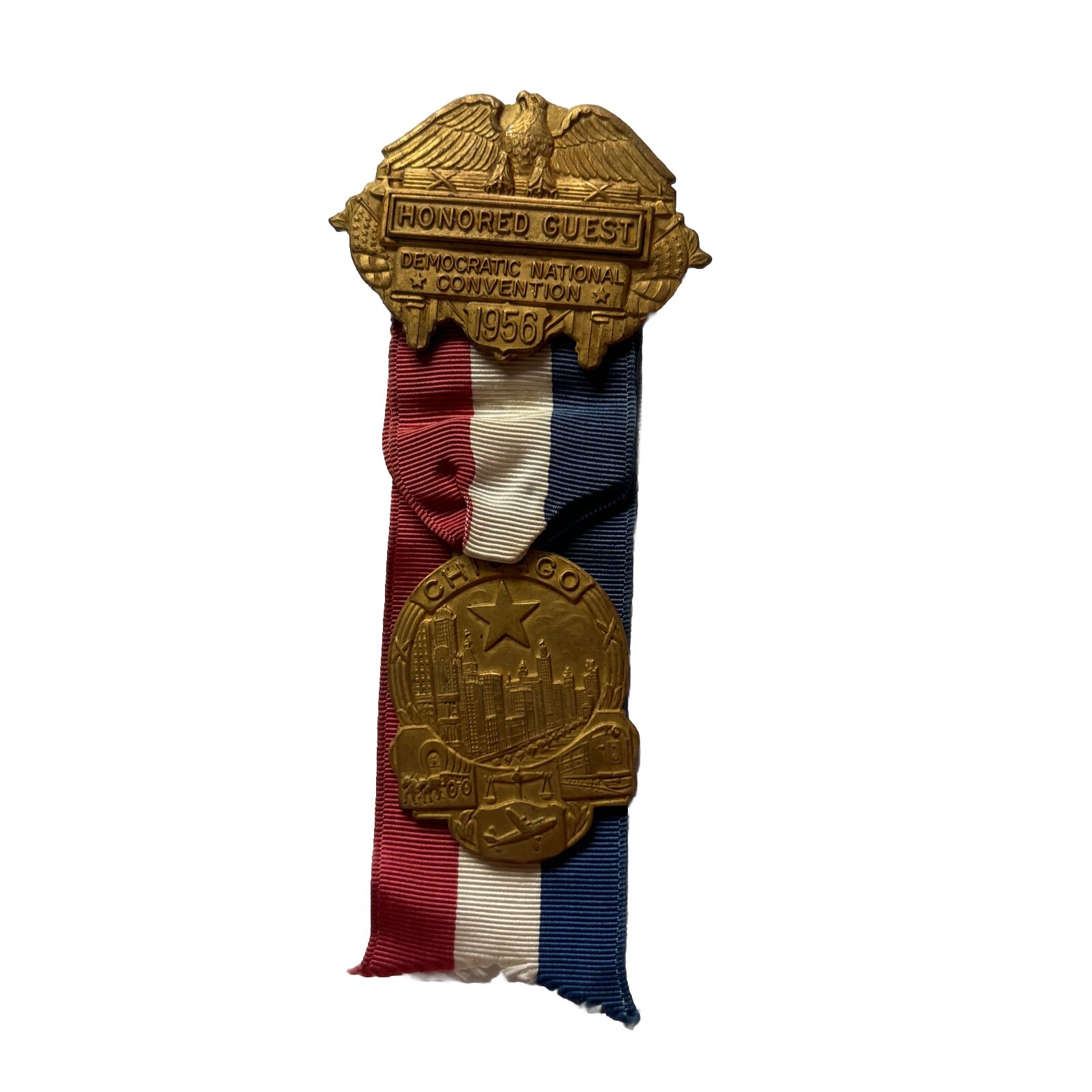 1956 Democratic National Convention Honored Guest Badge Governor Adlai Stevenson