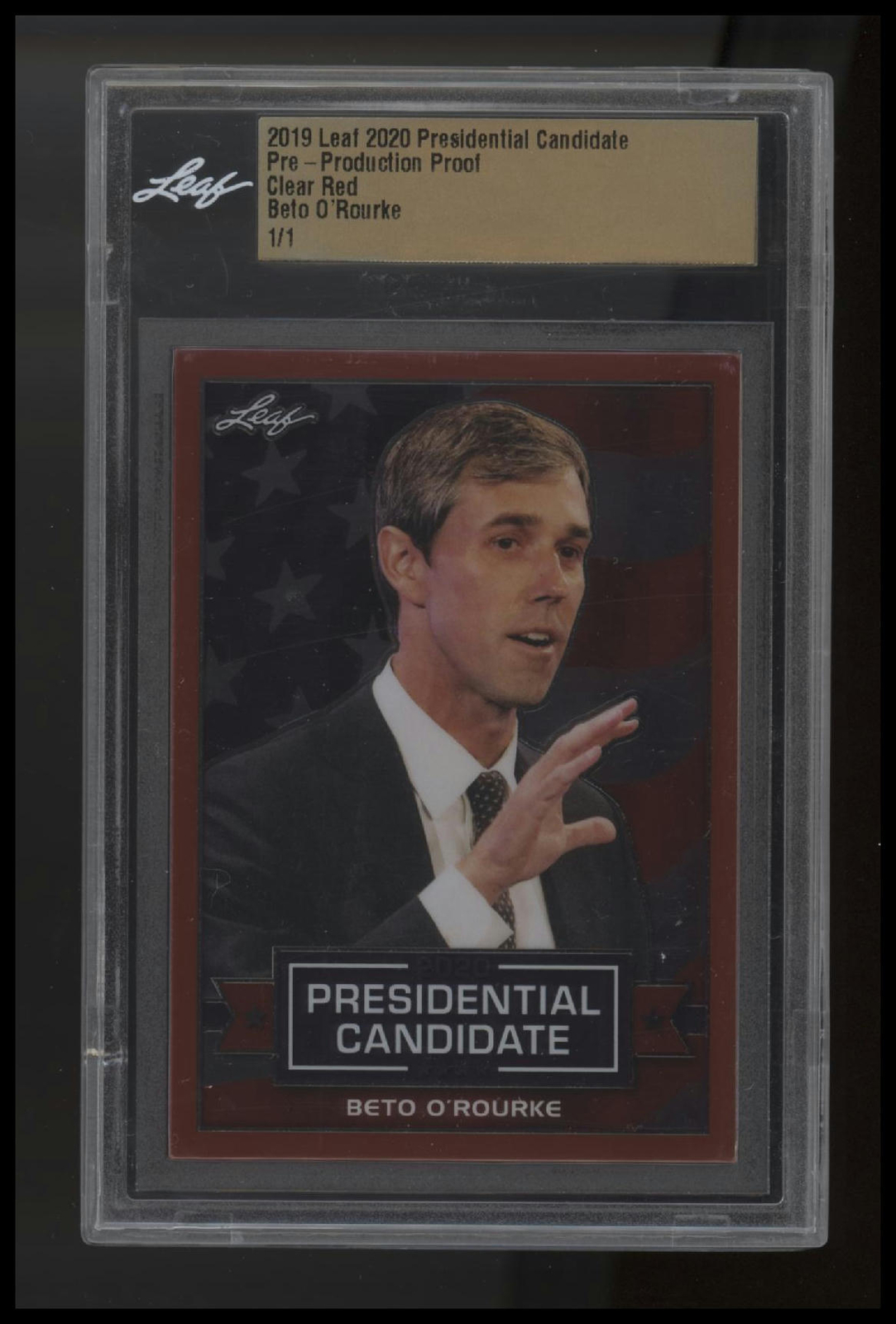2020 Presidential Candidate Beto O’Rourke 1/1 Mint Clear Red