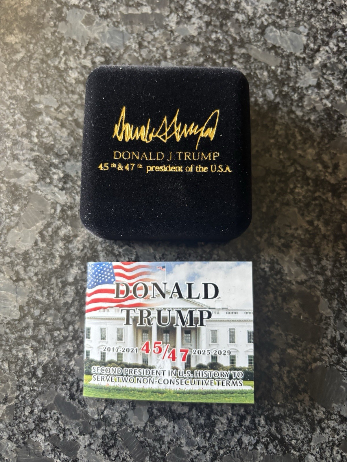 Trump 45Th And 47Th Presidential Coin, New In Velvet Box, Free Shipping