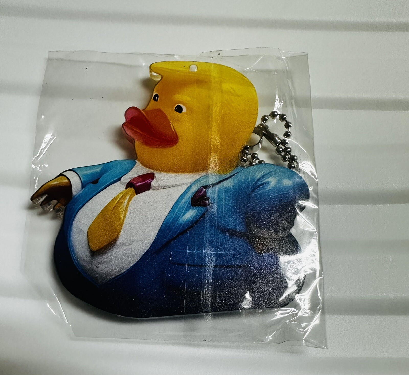 Donald Trump MAGA 2D Acrylic Flat Duck Pendant Decoration Chain to Hang Display