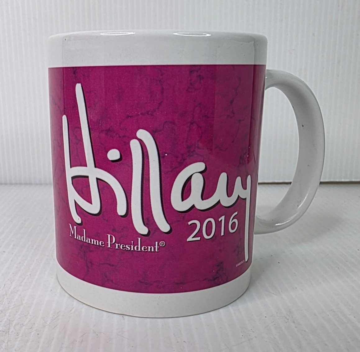 Hillary Clinton 2016 Campaign Mug Pink White Coffee Cup Madame President