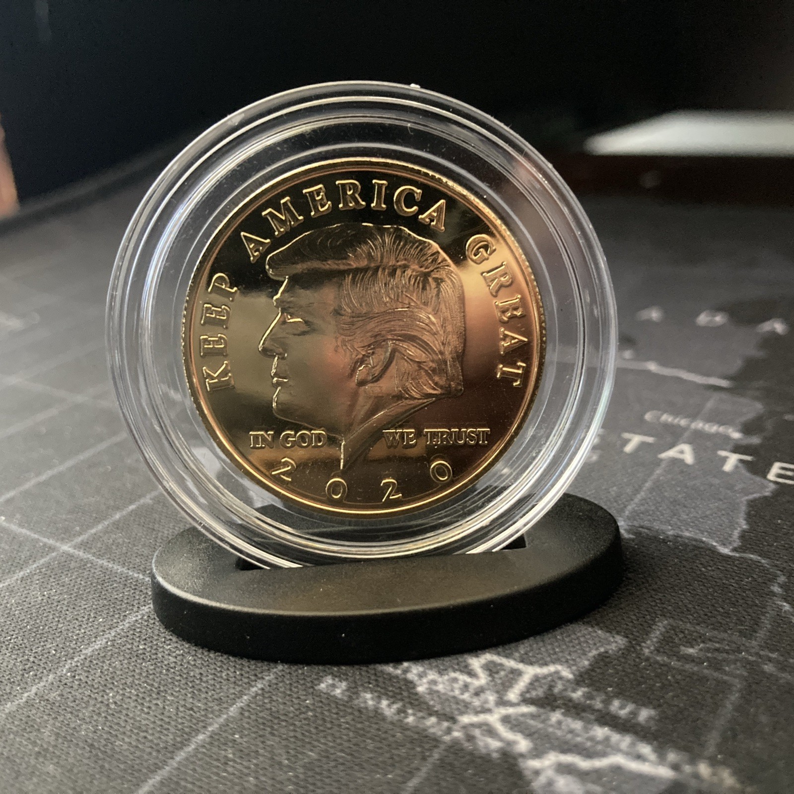 2020 Donald Trump Keep America Great 24k Gold Plated Challenge Coin MAGA