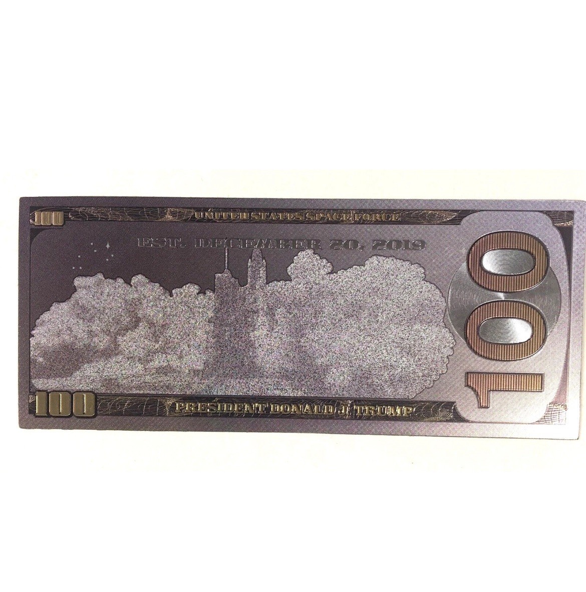 President Trump Space Force Silver $100 Novelty Bill & 2020 Gold Novelty A6