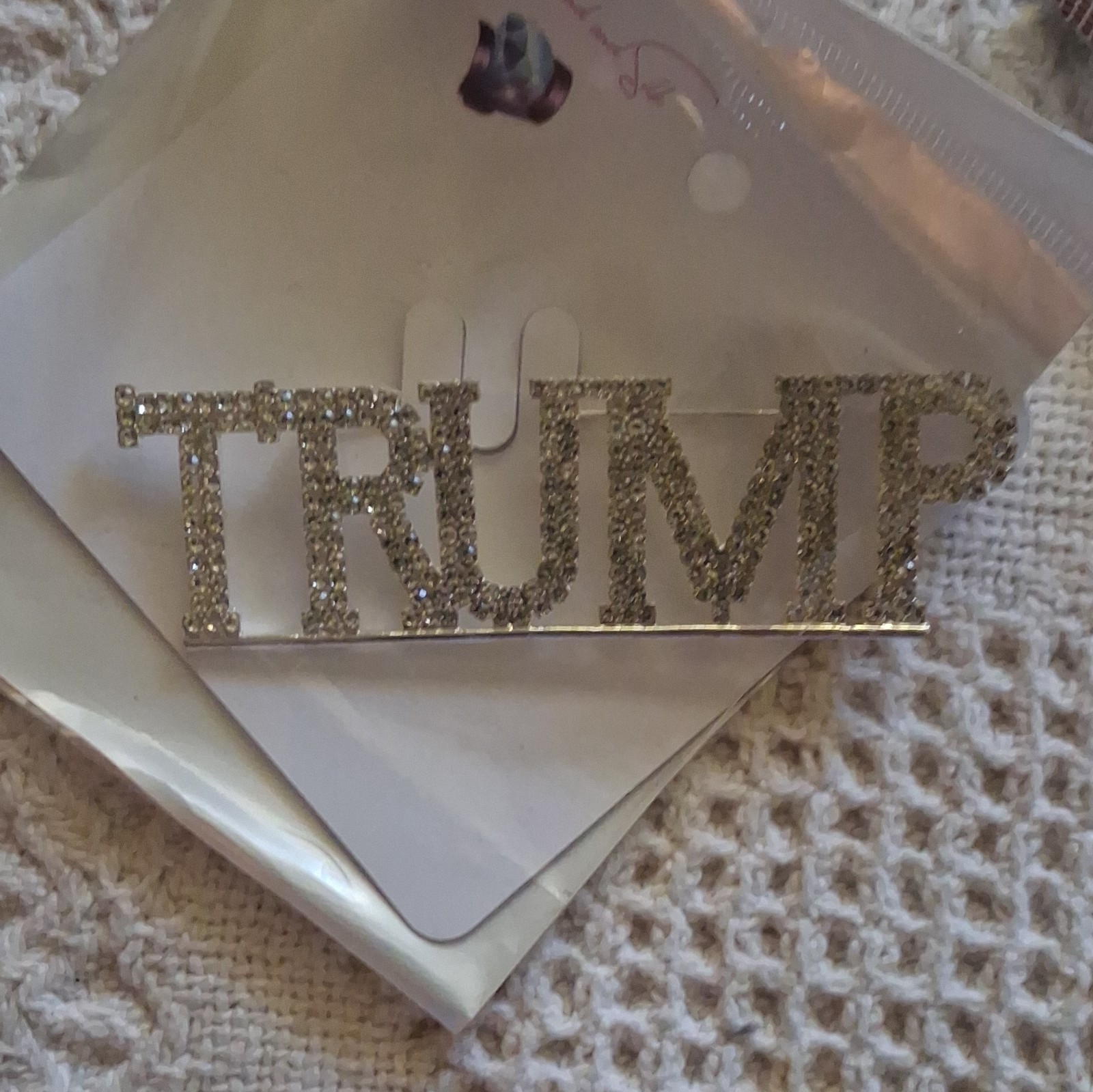 Donald Trump Campaign Rhinestone Metal Pin – Politics, United States