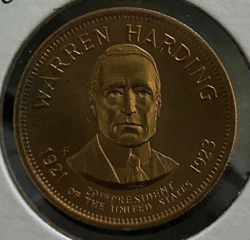 WARREN HARDING 29th PRESIDENT COMMEMORATIVE LIFE TOKEN -RARE COLLECTABLE