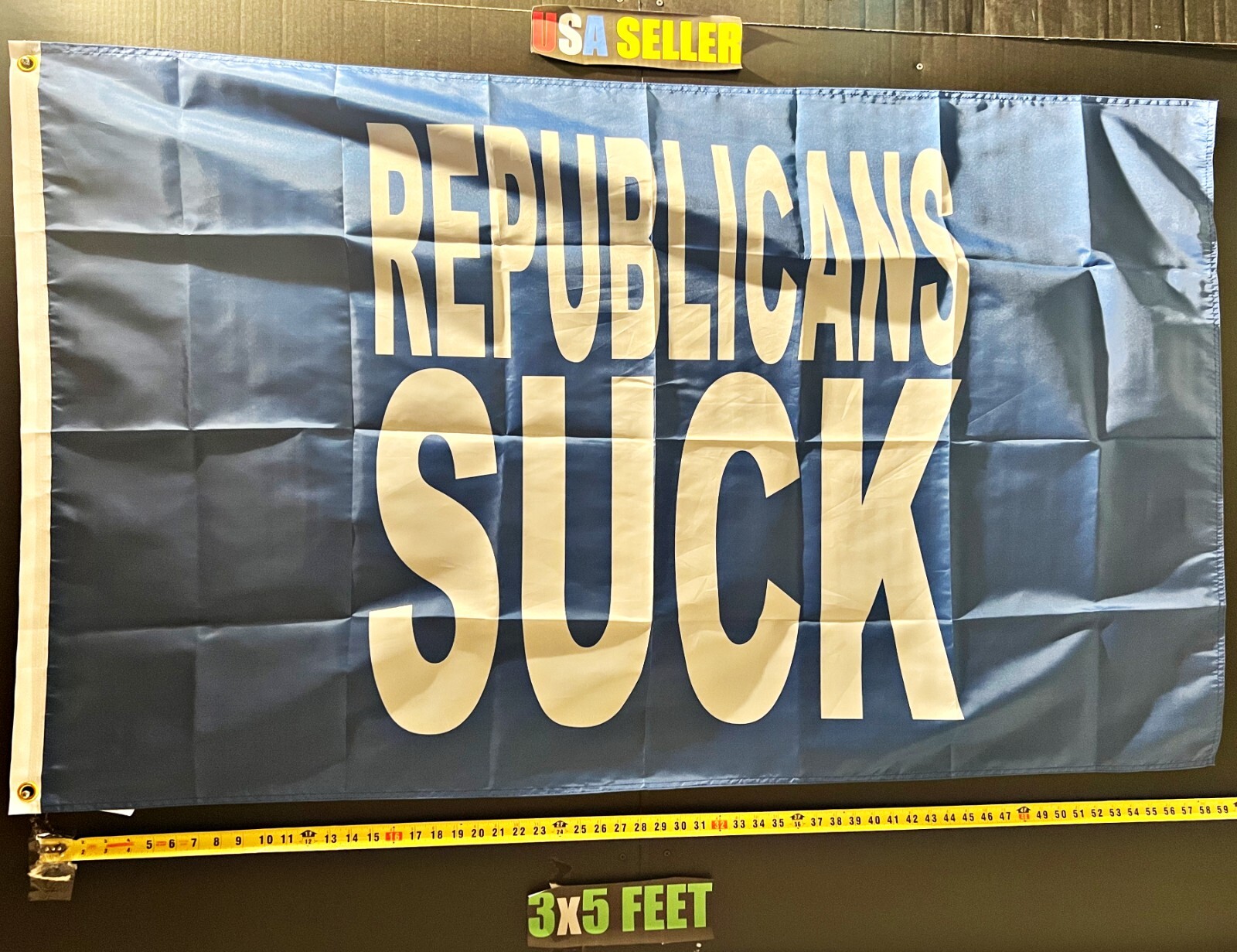 Democrat Flag FREE USA SHIP Vote Democrat Republicans Suck B Biden USA Sign 3×5′