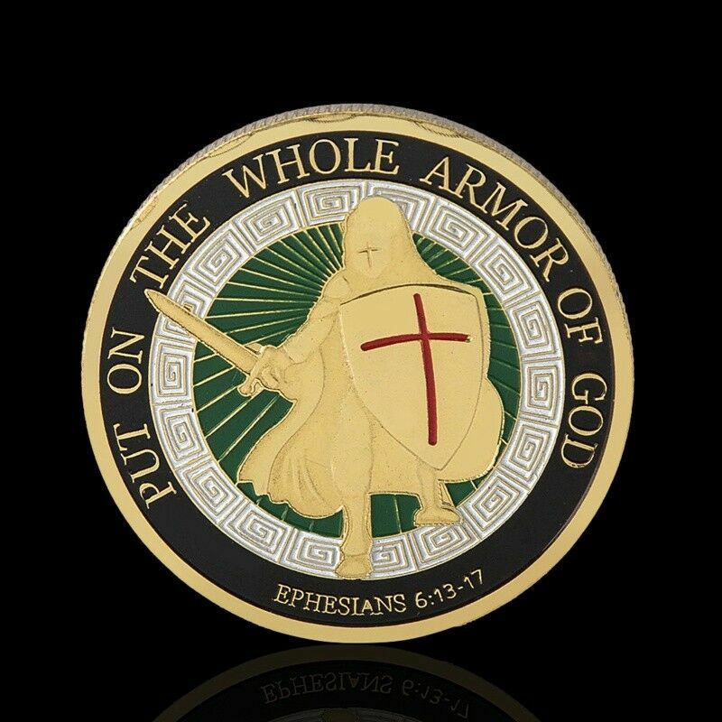 3pcs Put On the Whole Armor Of God Commemorative Coin Metal commemorative coin