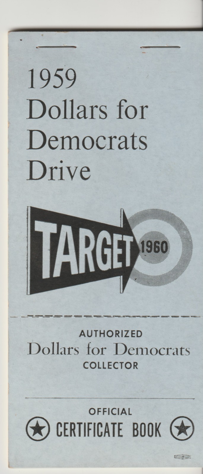1959 Dollars for Democratic Drive coupon book for 1960 political campaign