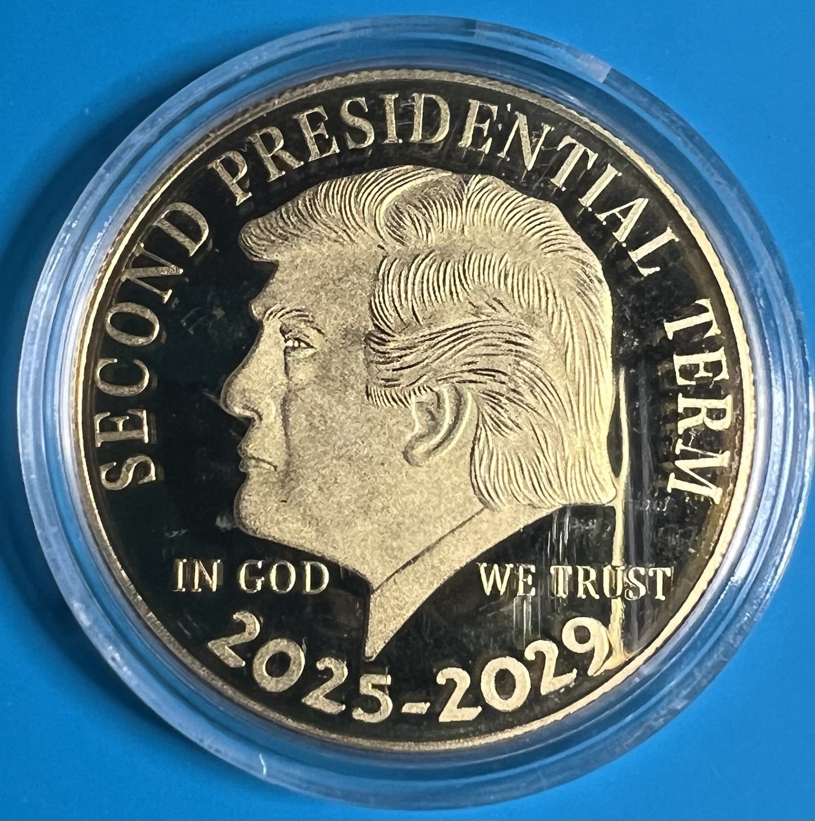 2025-2029 🇺🇸 Trump “Second Presidential Term” Golden Token Challenge Coin USA