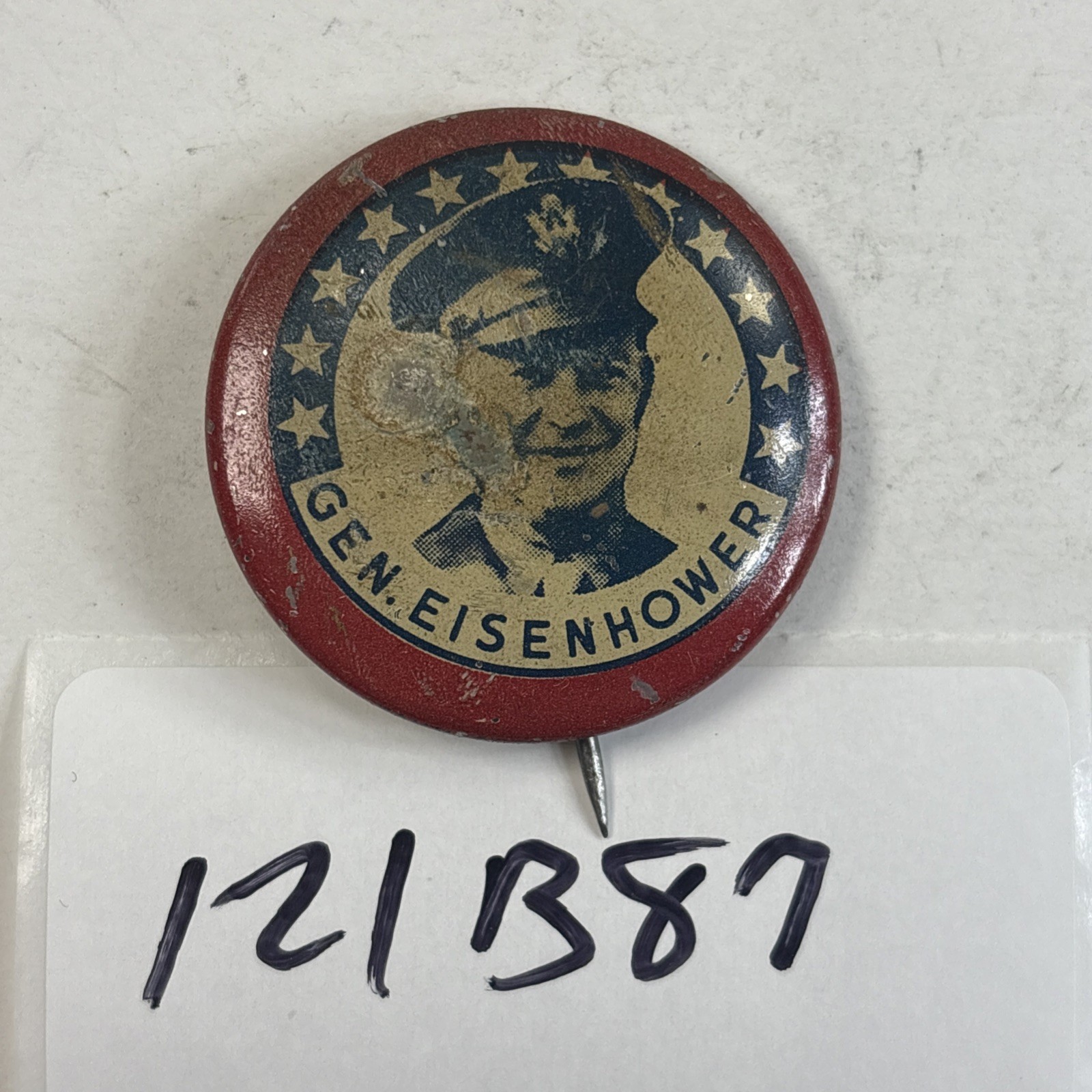 General Dwight D. Eisenhower Campaign Stick Pin-Back President 121B87