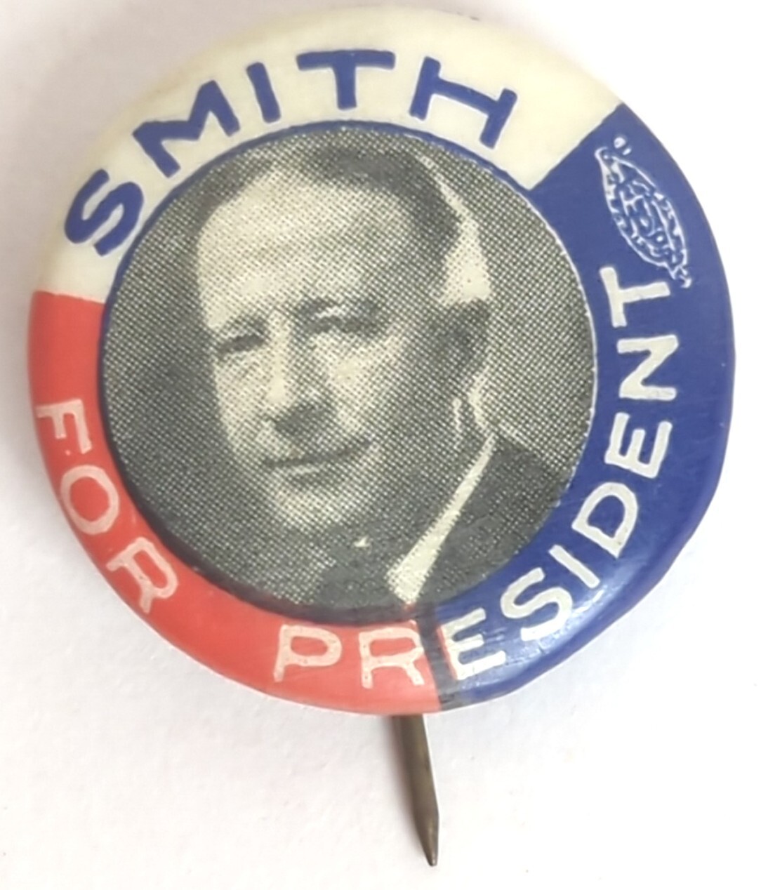 1928 Red, White & Blue Al Smith Photo Presidential Campaign Lost To Hoover CO87