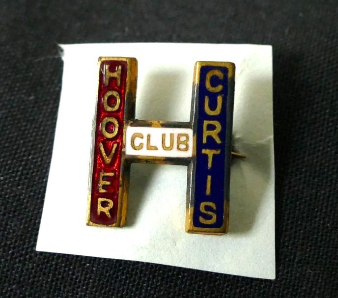 Rare 1928 Hoover Curtis Club “H” Enamel Presidential Campaign Pin Button