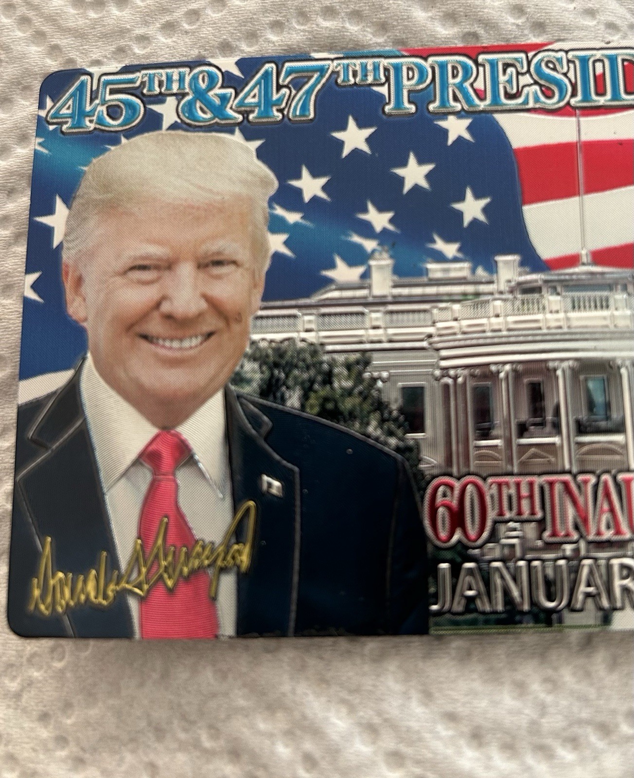 TRUMP USA FLAG MAGNET 45-47th PRESIDENT INAUGURATION REPUBLICAN MAGA GOP SIGNED