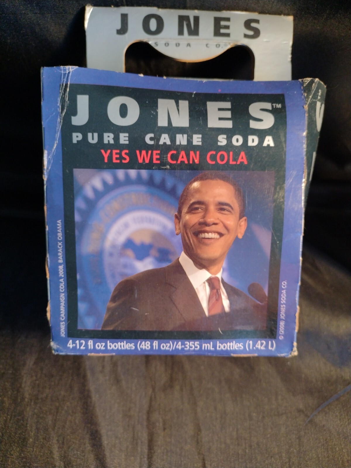 OBAMA “Yes We Can” Cola, Full 12oz Bottle +4Pak Obama/McCain Carrier