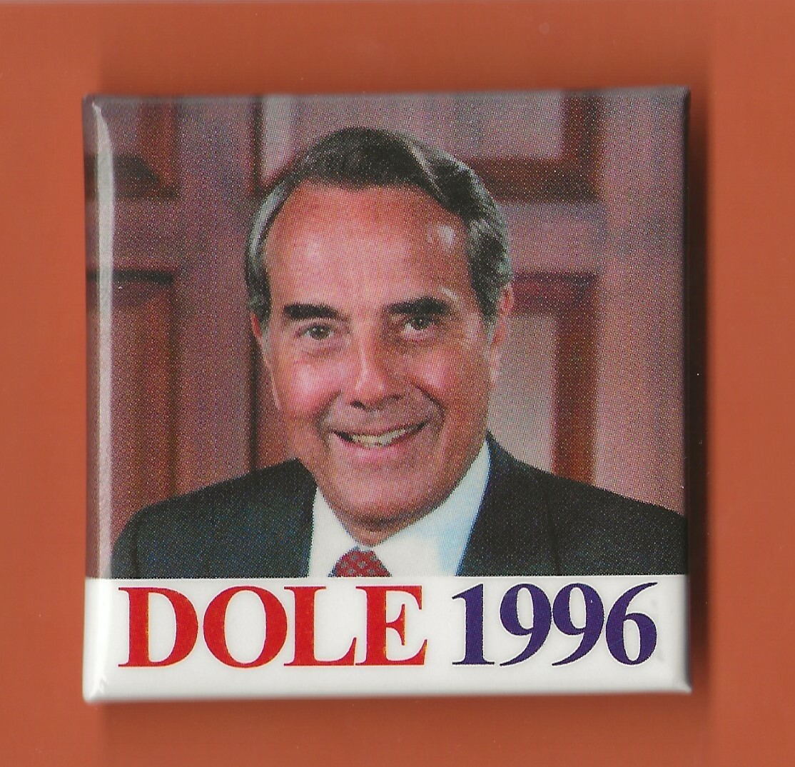 1996 Bob Dole (2-1/8)” Square / Presidential Campaign Button (Pin 12)