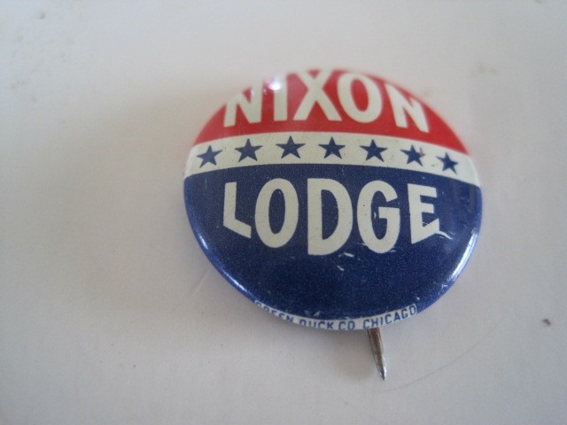 Nixon Lodge 1960 Campaign Pin Back