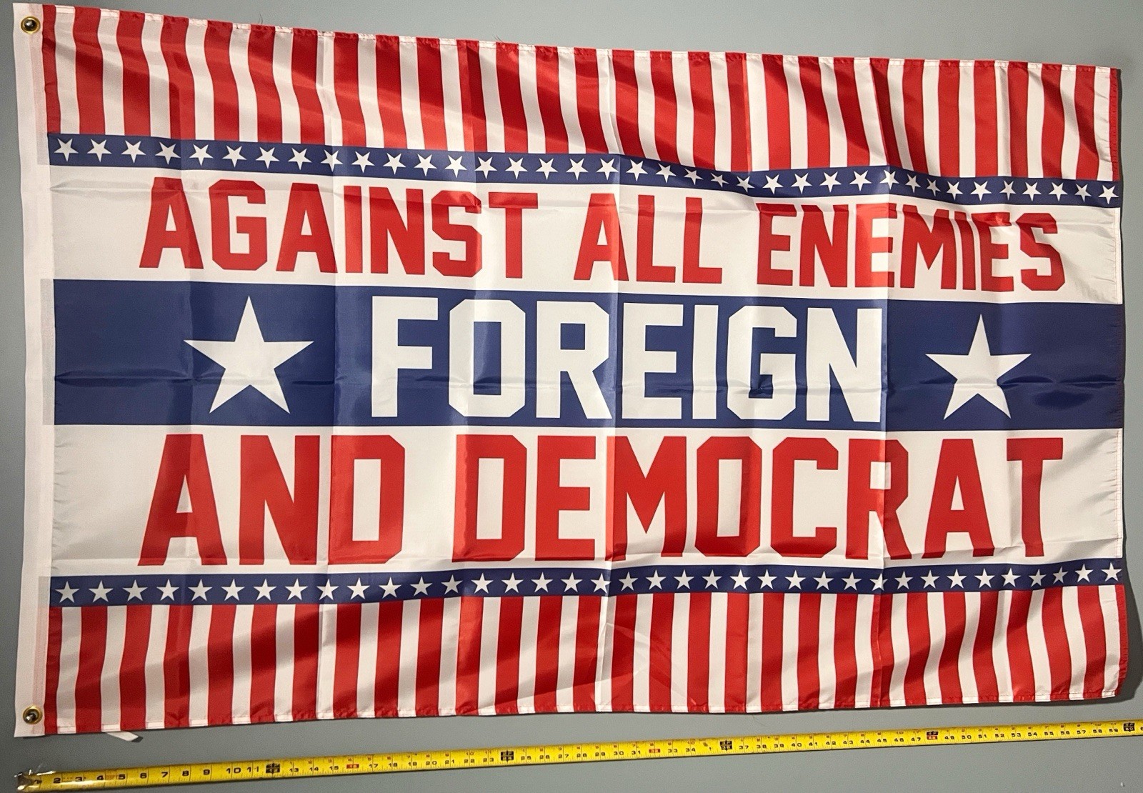Democrats Are The Enemy FLAG FREE USA SHIP Republican Save America Sign 3×5′