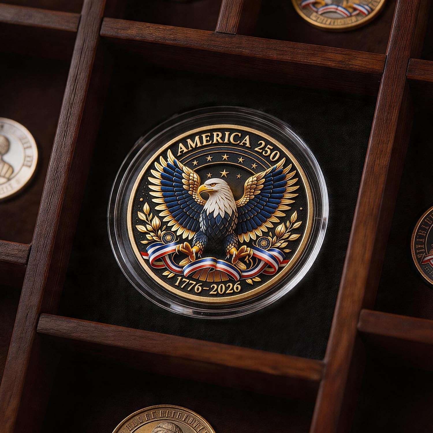 Commemorative Coin USA 250th Anniversary Patriotic Landmarks Collectible Metal K
