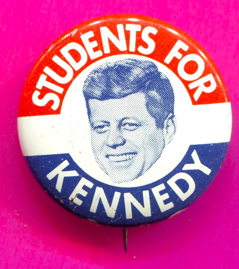 1960 Kennedy Students for Kennedy Campaign Button Pin 1 1/4″ Kennedy