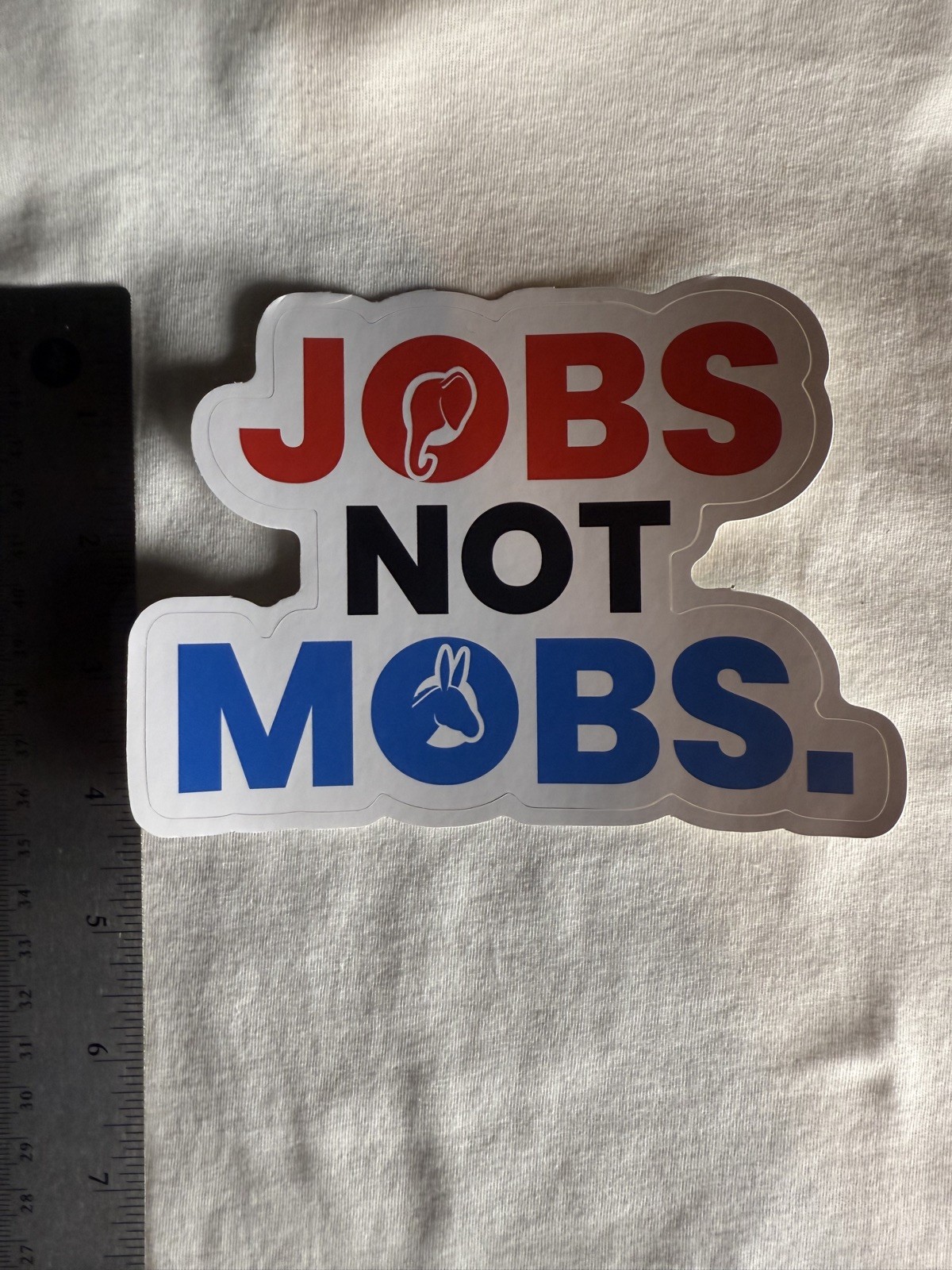 REPUBLICANS MOBS VS JOBS NO DEMOCRAT DECAL STICKER