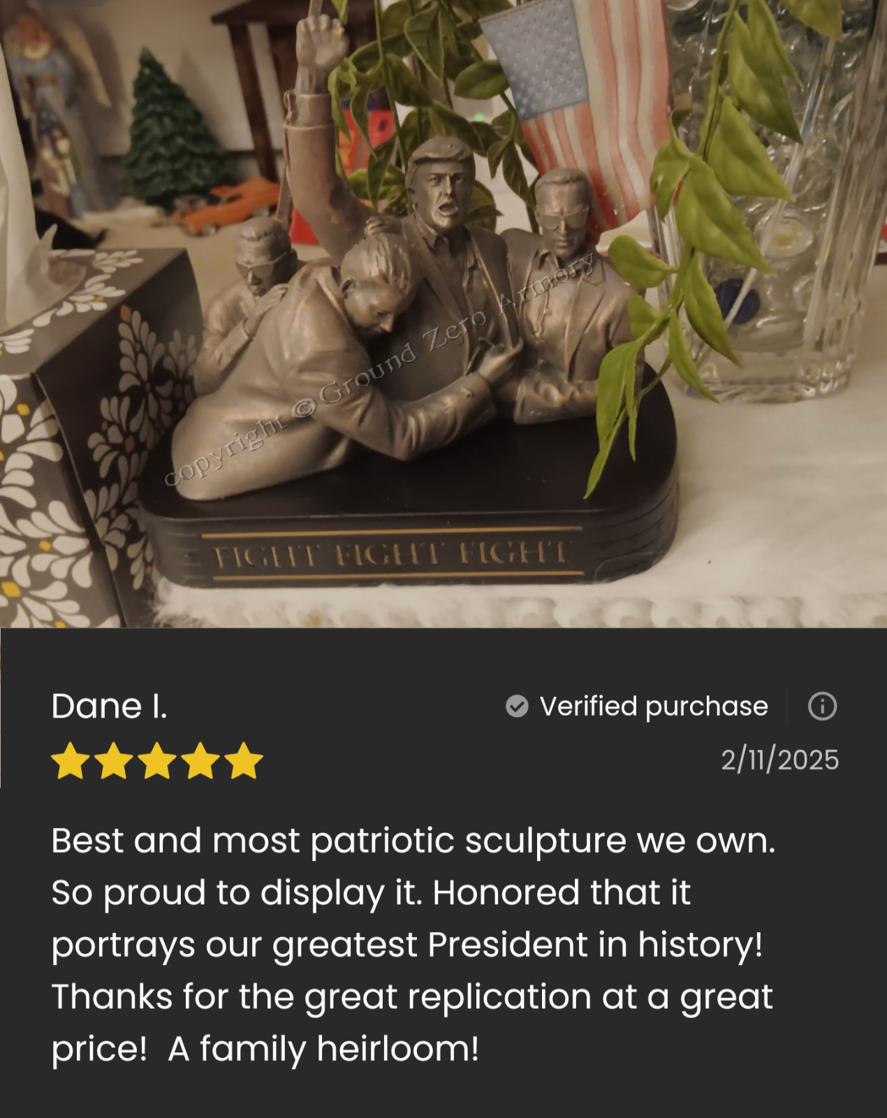 President Donald Trump FIGHT FIGHT FIGHT Mar-A-Largo Statue MAGA Patriot USA #47