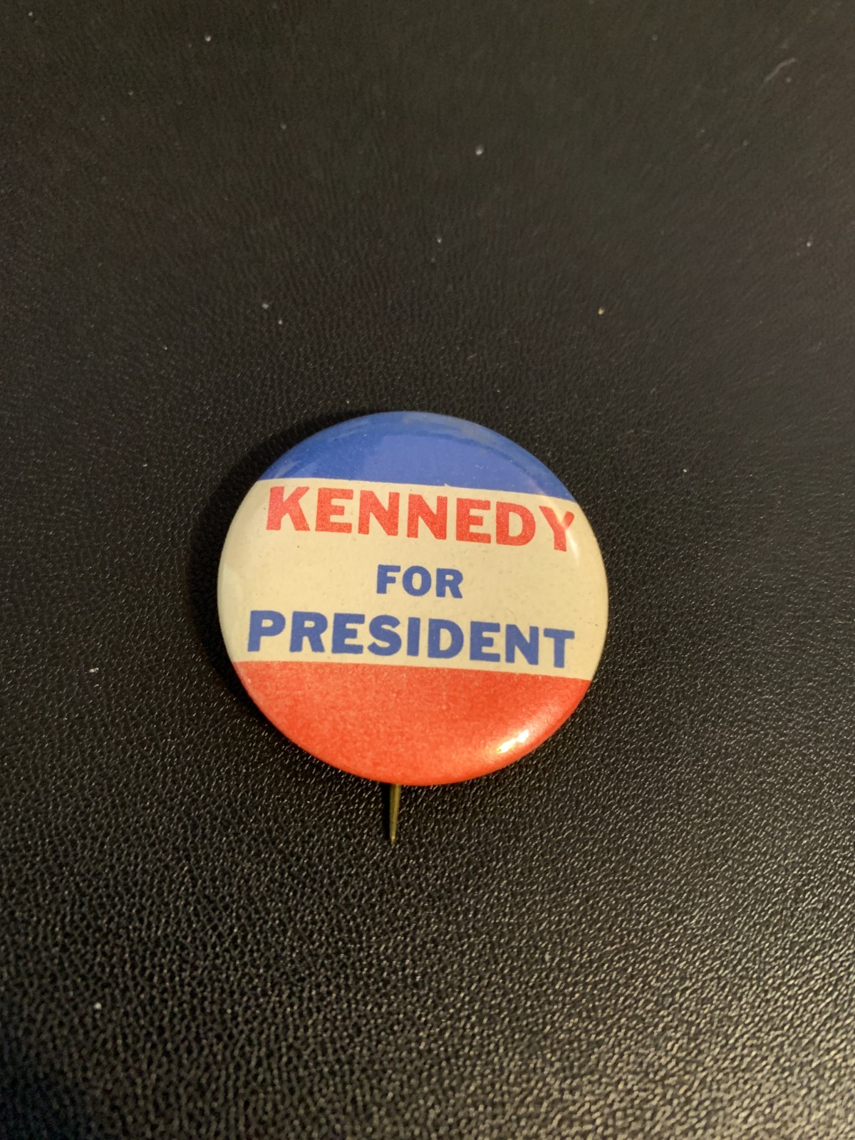 John F Kennedy For President 1960 Campaign Pin Button Red White Blue Celluloid