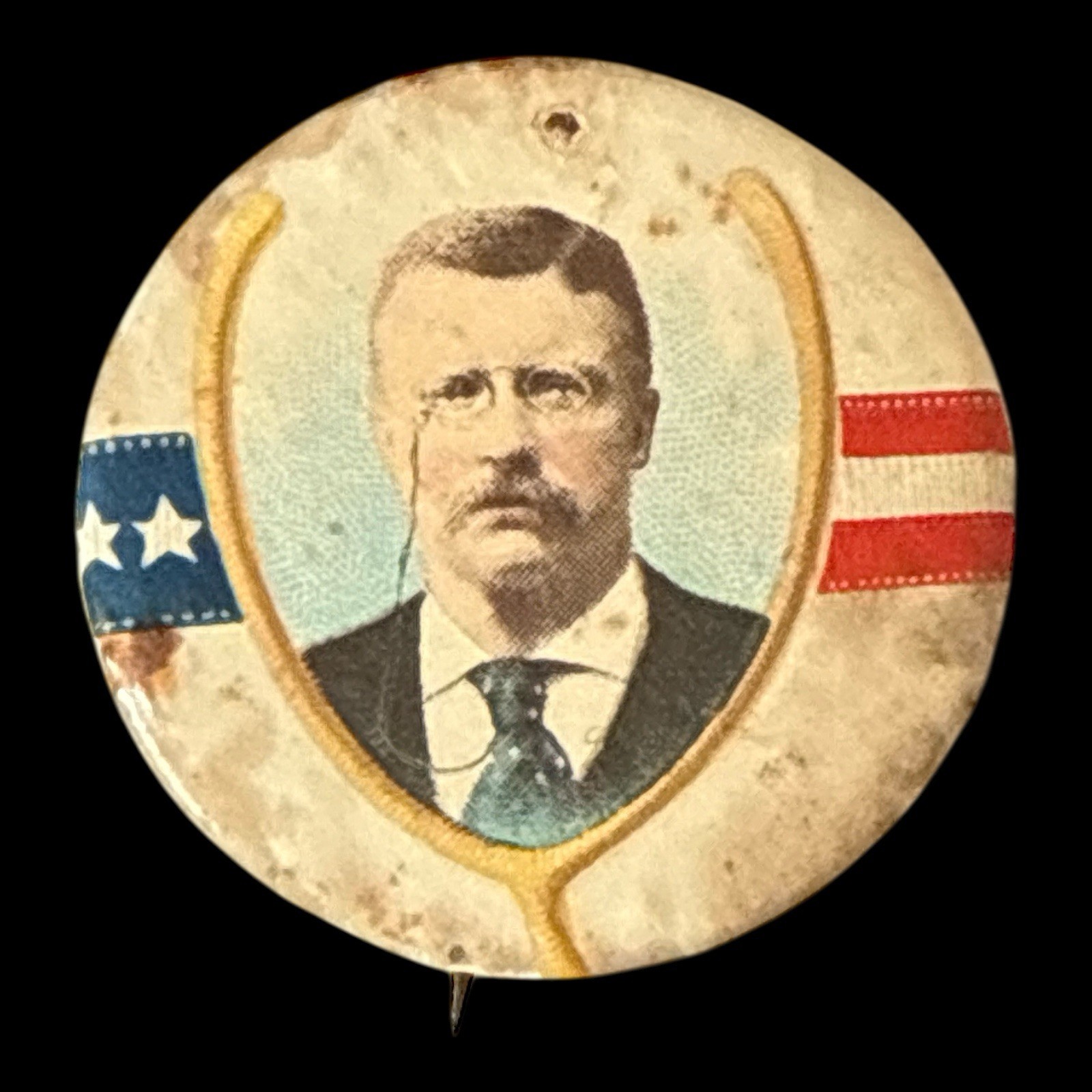 President Teddy & Franklin Roosevelt & McKinley Political Button 1.25″ Wishbone
