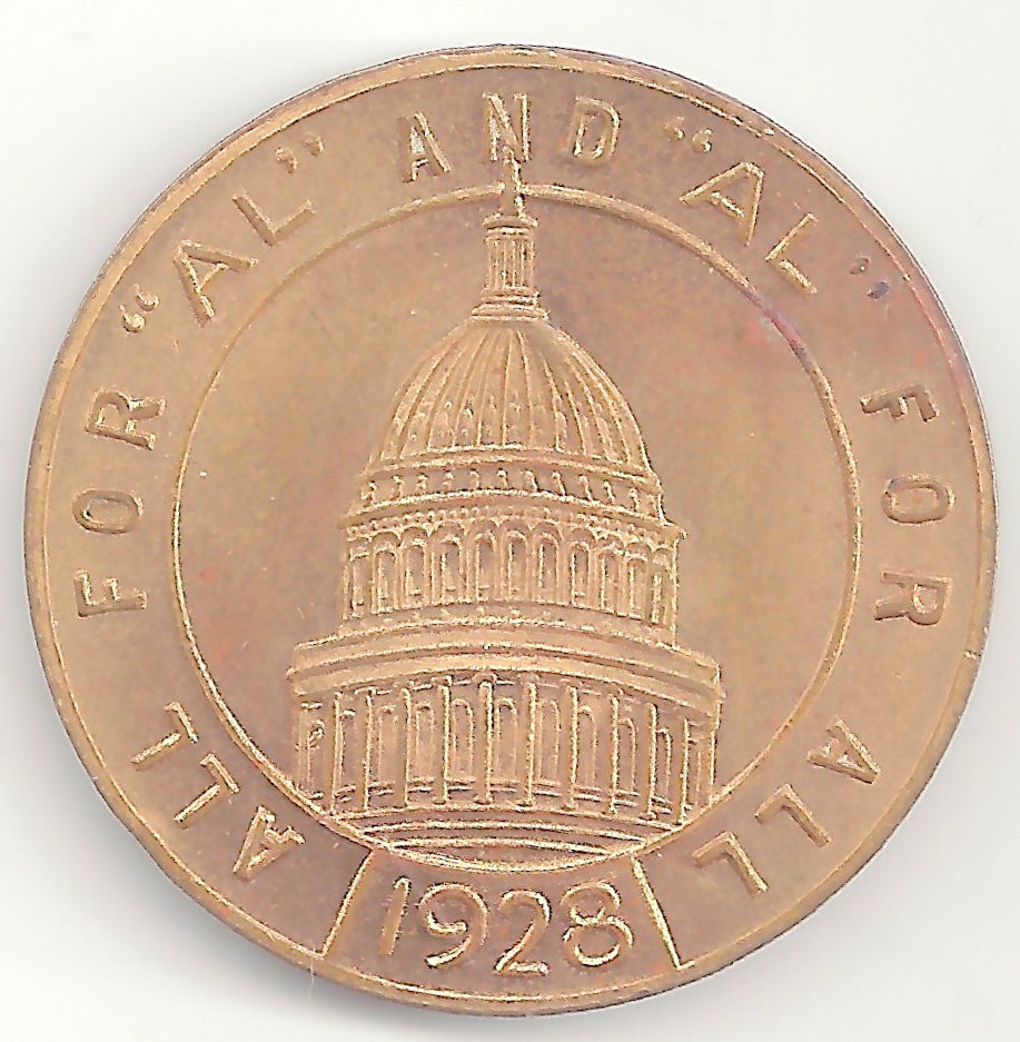 Alfred E. Smith For President 1928 Coin Medal Campaign Token