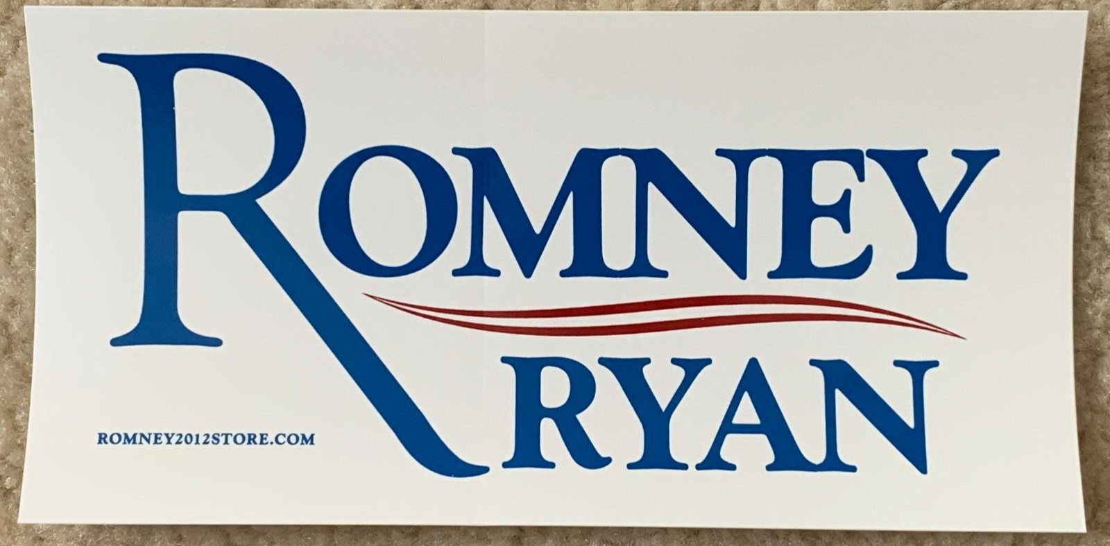 Romney Ryan 2012 White Official Campaign Bumper Sticker Mitt Paul
