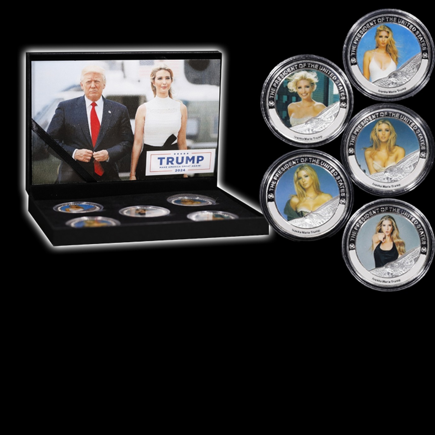 5 Coin Ivanka Trump as the POTUS Silver Plated Round Collection MAGA President