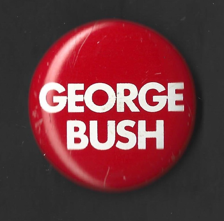 1970 George H.W. Bush – 1″ / “U.S. Senate – Texas” Red Campaign Button(Pin01R)