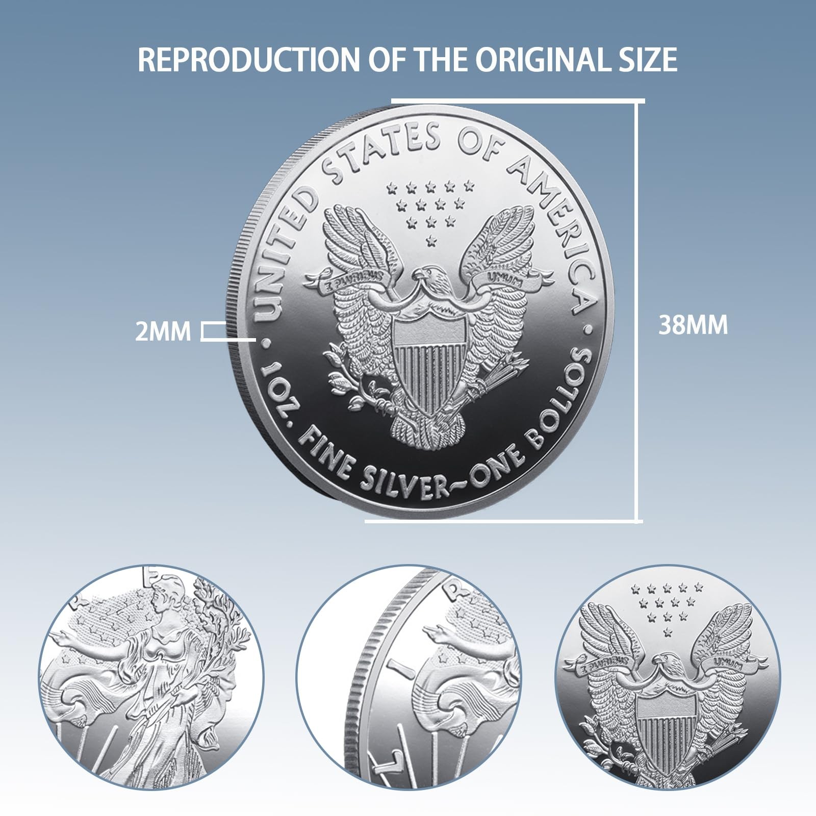 Statue of Liberty Peace Commemorative Coin with Exquisite Relief Design Ideal…