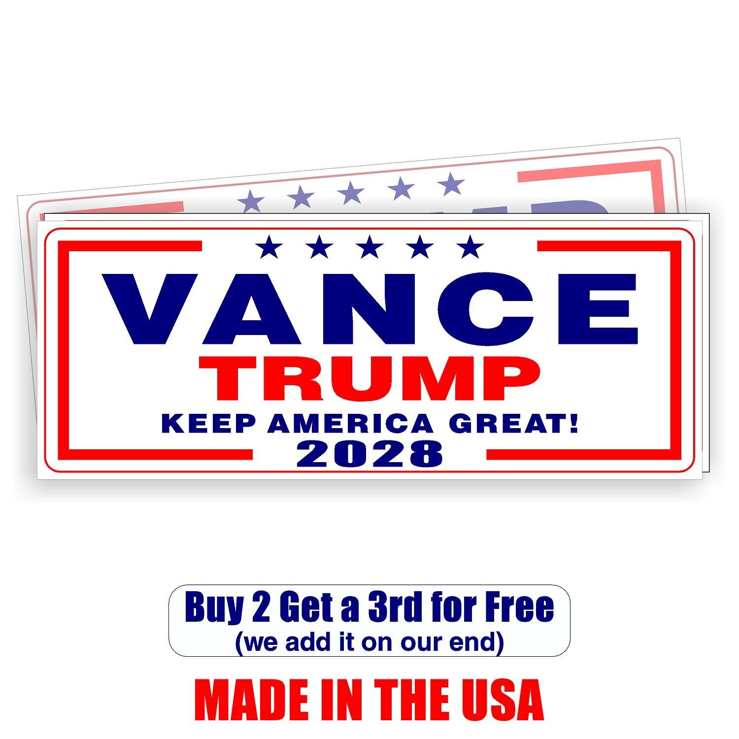VANCE for President TRUMP VP 2028 Bumper Sticker | 9 inches B2G1 GoGo