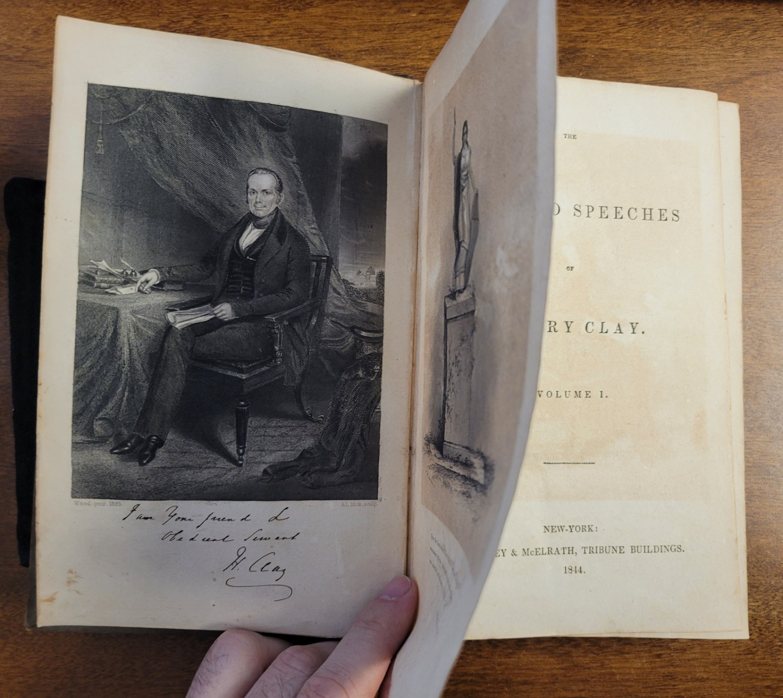 1844 HENRY CLAY, The Life and Speeches, Volume 1, hardcover