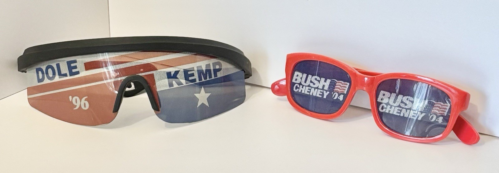 Dole/Kemp ’96 and Bush/Cheney ’04 Political Campaign Plastic Sunglasses