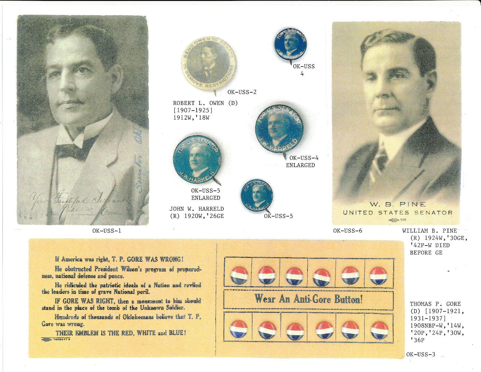 All color 226 page book Political Campaign Items Arkansas & Oklahoma