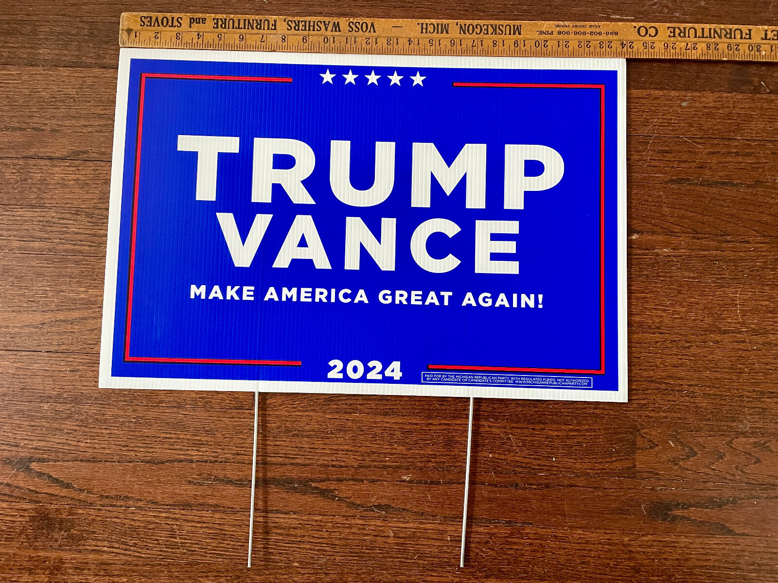 Trump Vance Beautiful All American 🇺🇲 2024 24″x16″ Double Sided MAGA Yard Sign