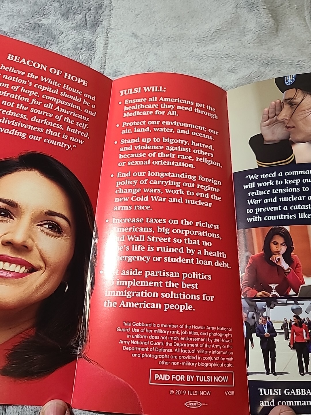 Tulsi Gabbard Official Campaign Flier From 2019 *Rare* Hard To Find Trump s Pick