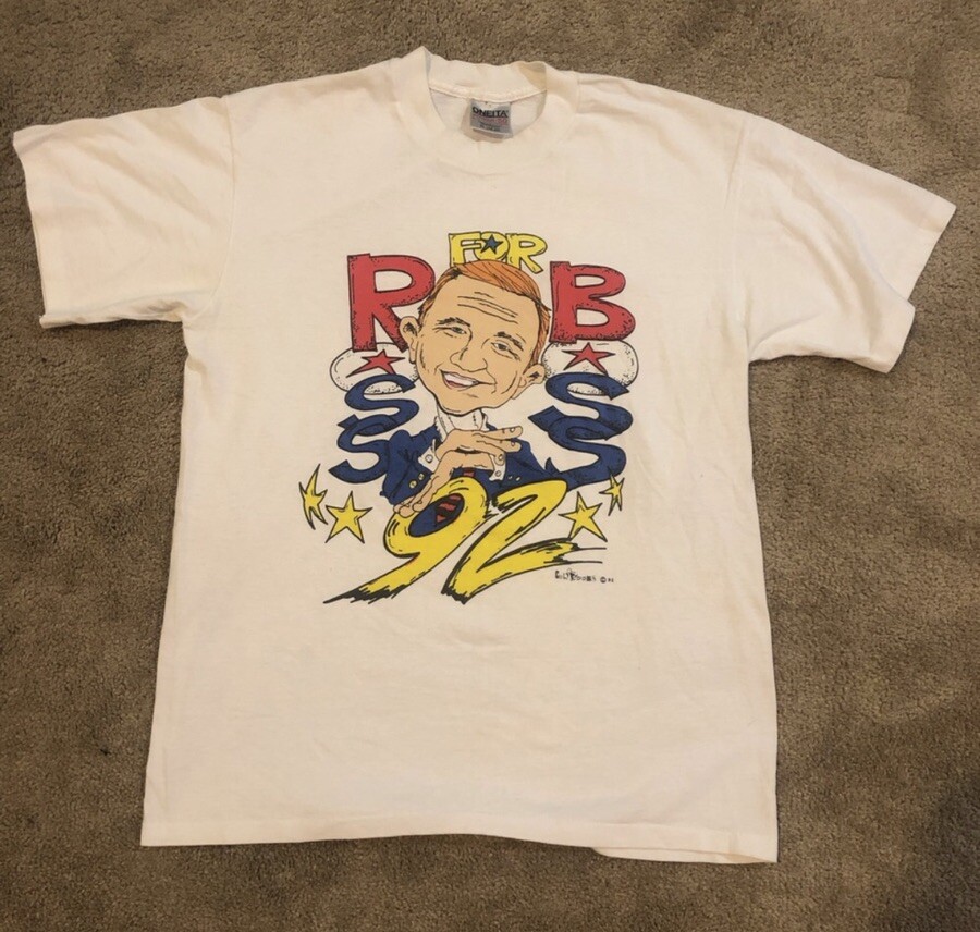 Ross Perot 1992 Presidential Election Caricature T-Shirt XL Single Stitch Trump