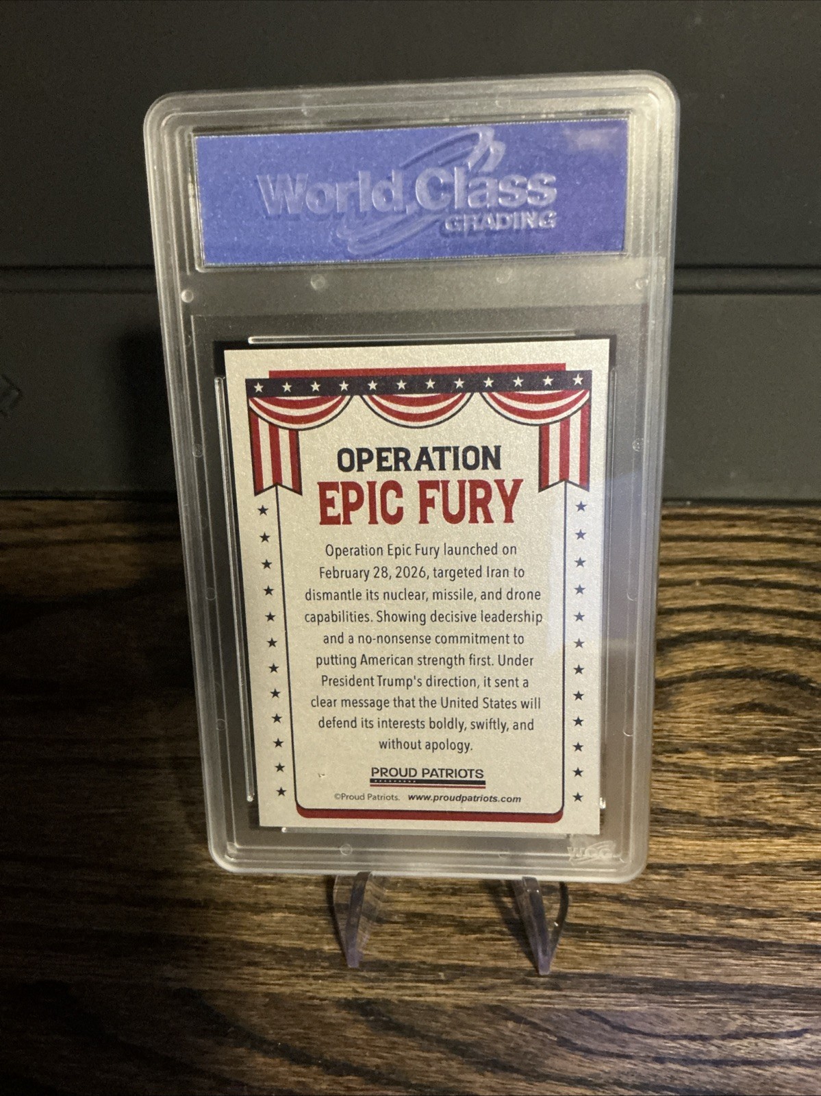 Pearl Silver Proud Patriots Donald Trump Trading Card – Operation Epic Fury