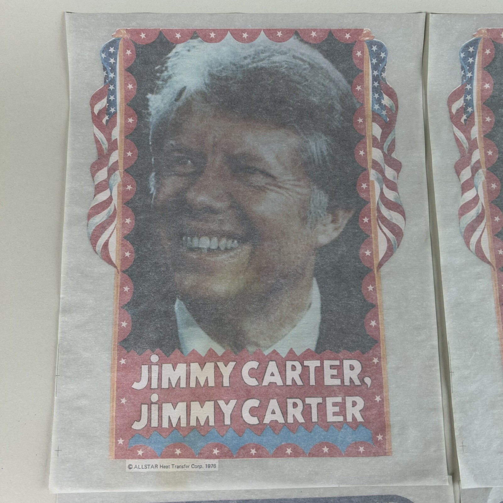 4 VTG Jimmy Carter 1976 Presidential Campaign Democrat Shirt Heat Transfer Decal