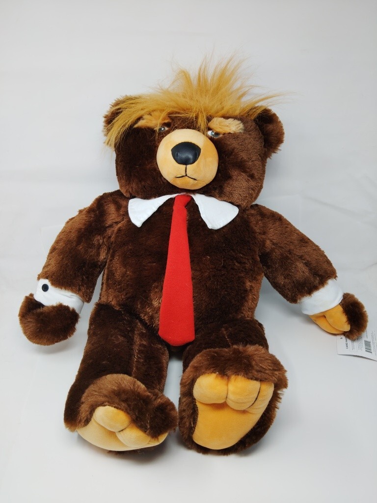 2017 Trumpy Bear Authentic Deluxe Push Trump Bear with Pack Away American Flag