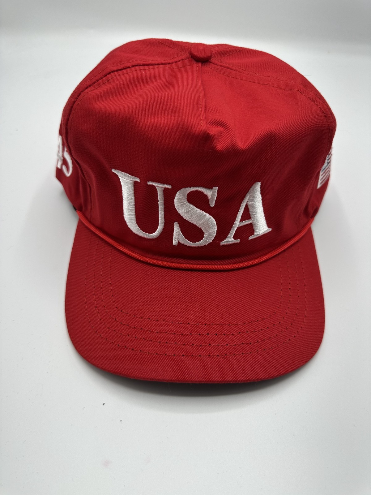 OFFICIAL Cali-Fame USA 45 MAGA Trump Red Made In America Trucker Hat One Size