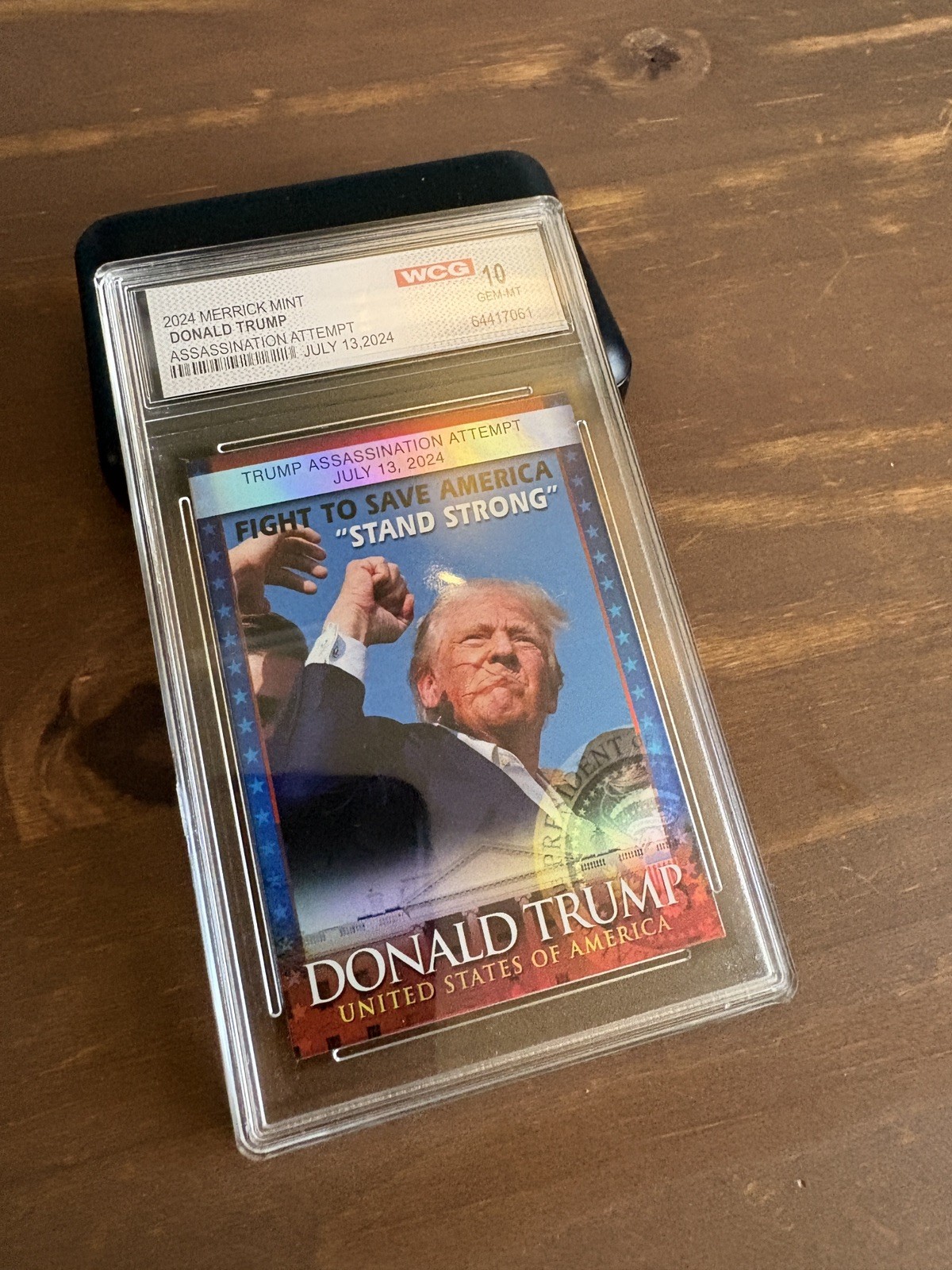 Donald Trump “Assassination Attempt” Trading Card With Acrylic Case