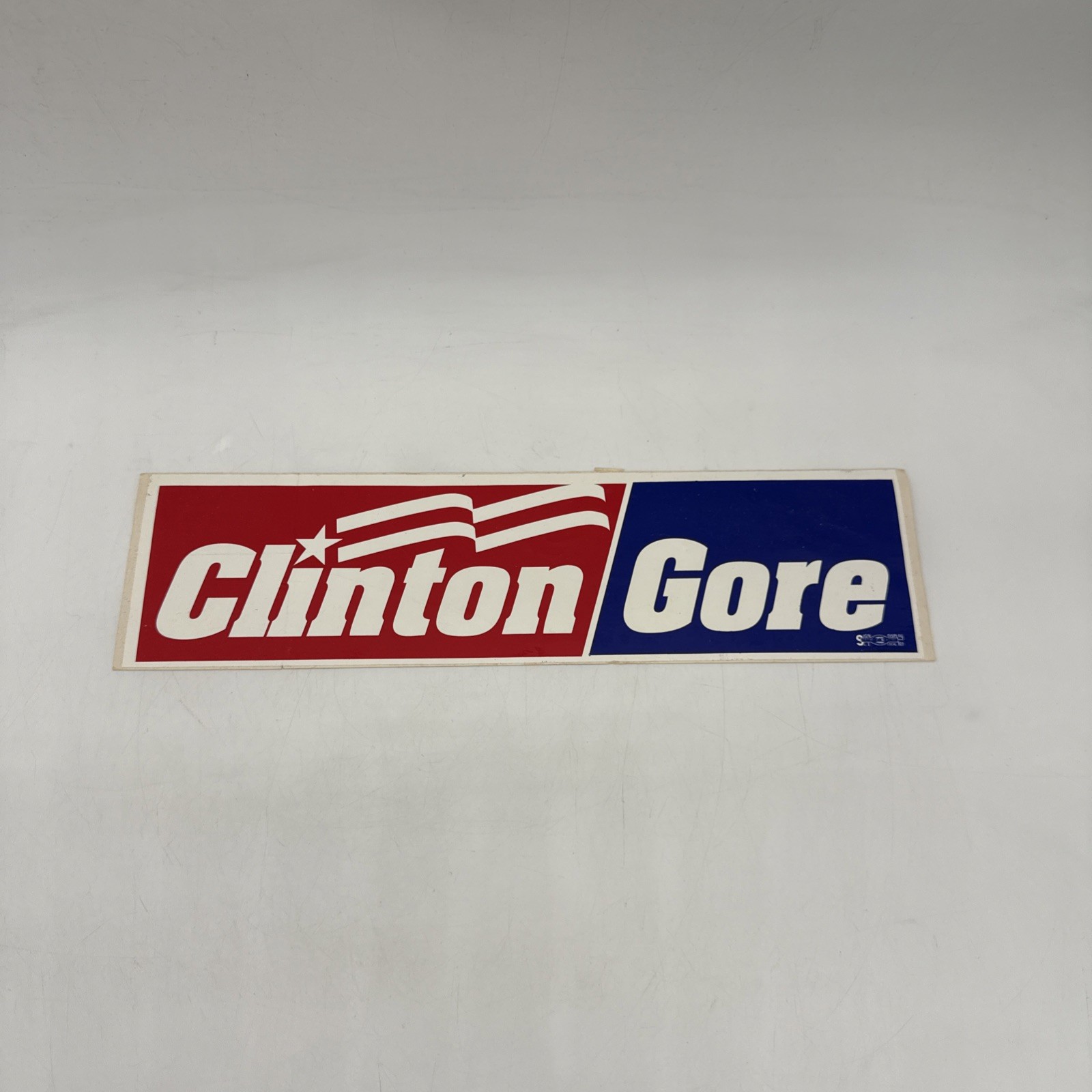 VTG 1992 Bill Clinton Al Gore Election Campaign Bumper Sticker Union Local 820