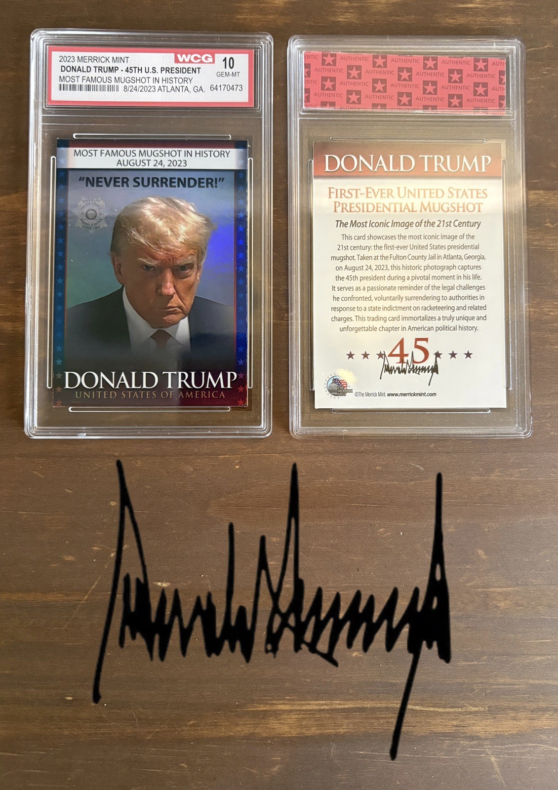 Donald Trump “Most Famous Mugshot In History” Trading Card