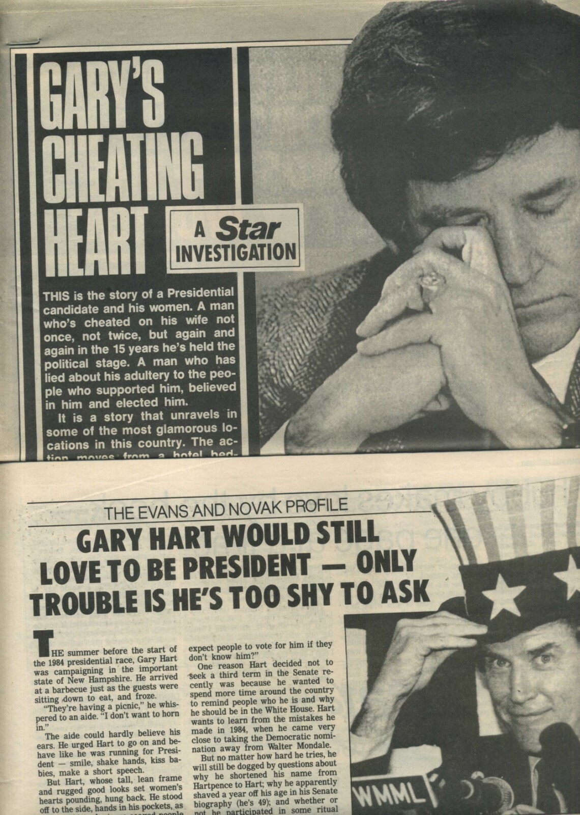 Gary Hart rare collection 67 political clips 1987-1988; Archive of the Eighties