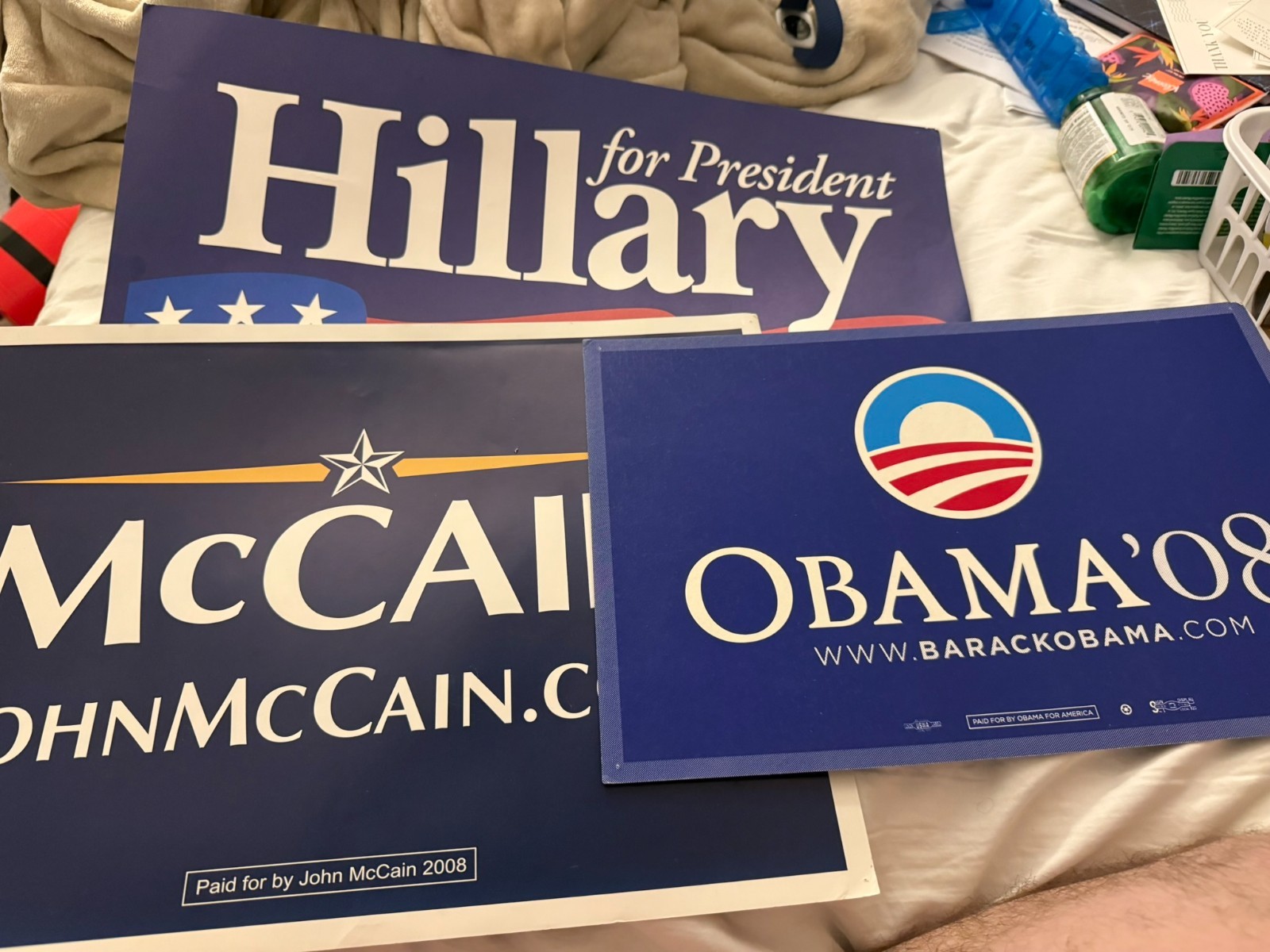 2008 Presidential Election Official Campaign Signs Obama Clinton McCain 08