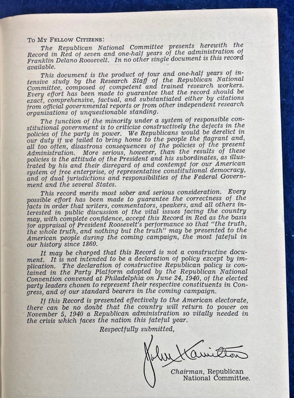 Original 1940 Anti FDR Roosevelt in Red Wendell Willkie Book Supreme Court