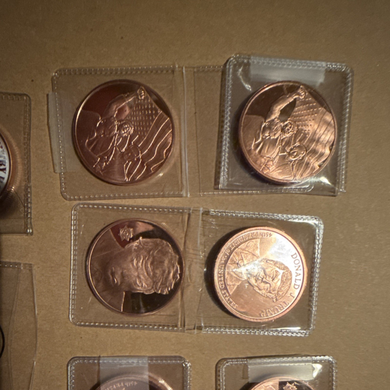 Donald Trump Commemorative copper Coin & Novelty Bill 12 item lot